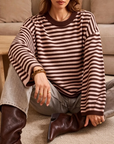Pullover gestreift braun, One Size
