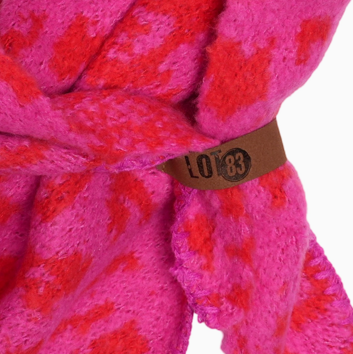 Schal Leopardenmuster pink-rot