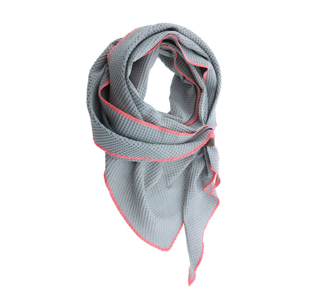 Musselinschal grau-pink