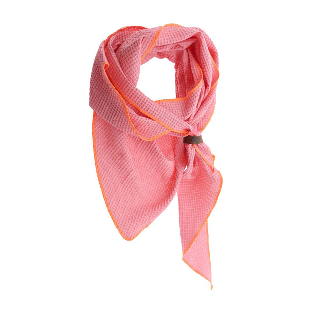 Musselinschal rosa-neonorange