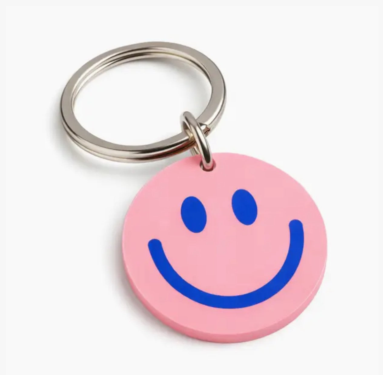 Schlüsselanhänger SMILEY, rosa-blau