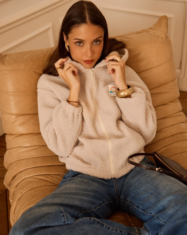 Teddyjacke beige