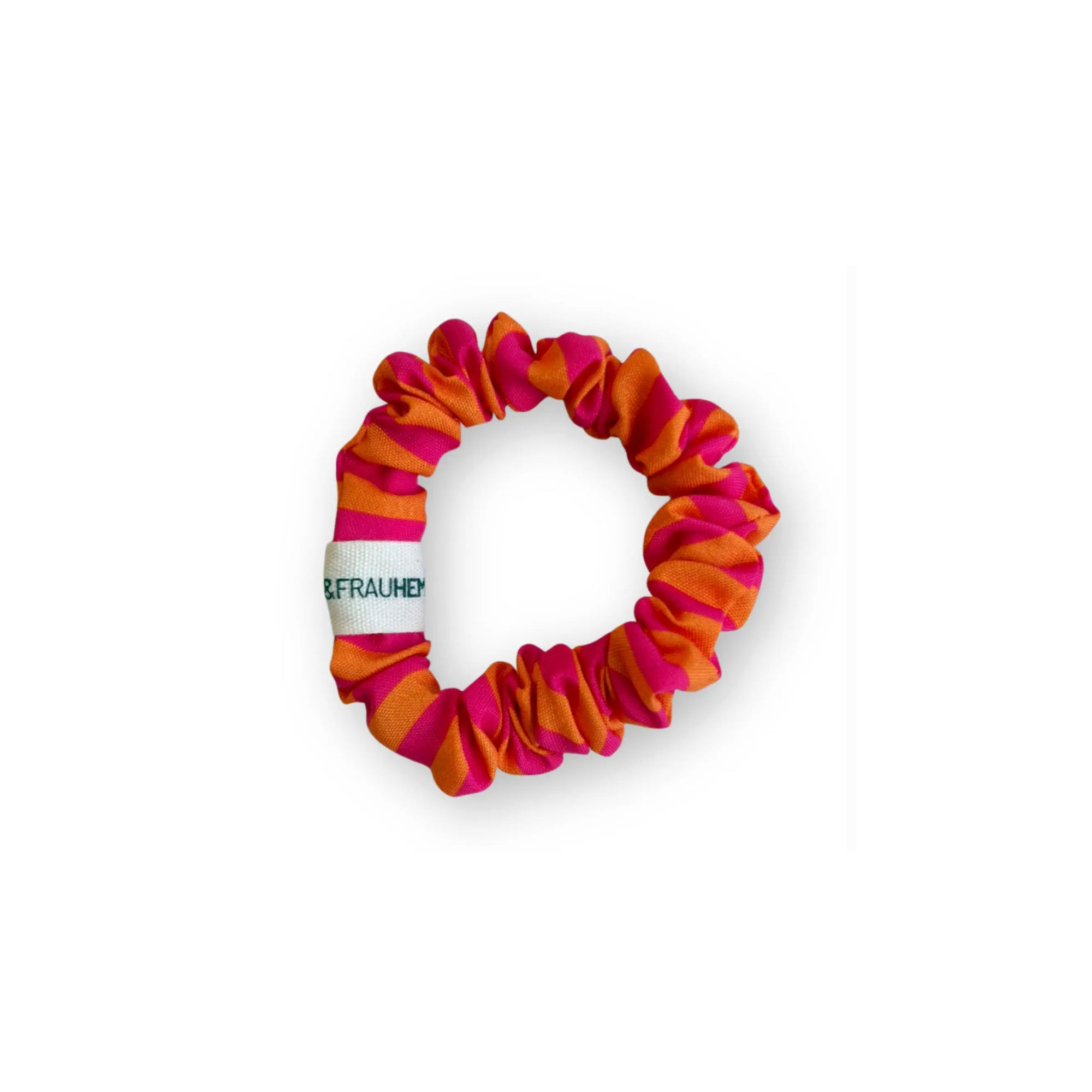 Scrunchie gestreift orange-pink, Ø 6 cm