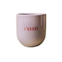 Tasse J'ADORE flieder-rot, 8x8x8 cm