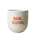 Tasse SOUL SISTER weiss-orange, 8x8x8 cm