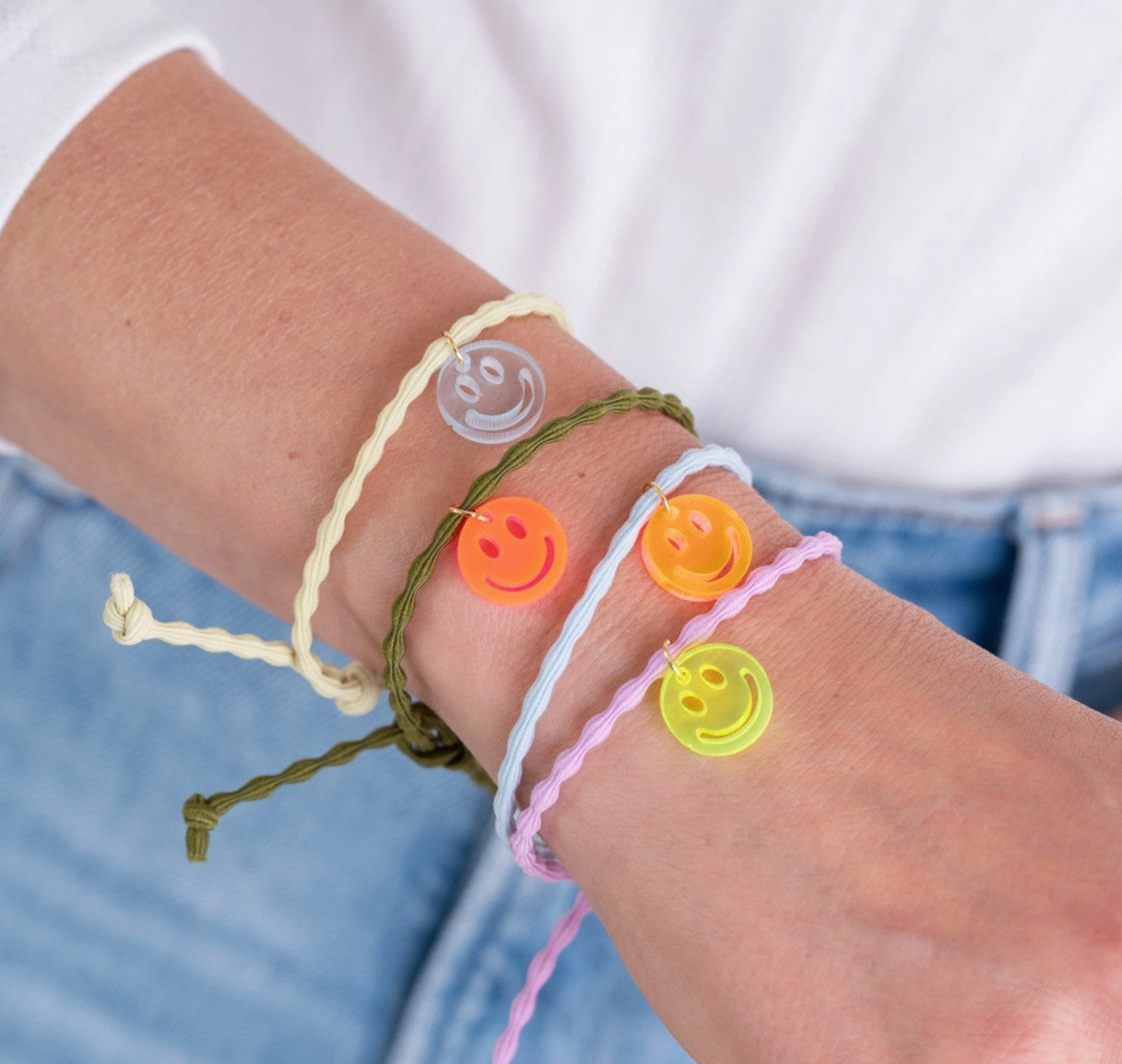 Armband Lume Charms - Smile neonorange