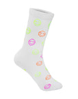 Socken Smiley weiss-neon