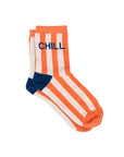 Damensocken gestreift CHILL orange/beige, One Size 36-40