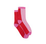 Glitzersocken Color-Block rot-rosa, One Size 36-40