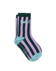 Damensocken SMILE gestreift violett/grün, One Size 36-40