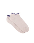 Bambus-Knöchelsocken mit Rüschen beige-violett, One Size 36-40