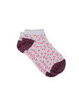 Glitzernde Knöchelsocken Leopardenmuster weiss/weinrot, One Size 36-40