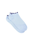 Bambus-Knöchelsocken mit Rüschen hellblau-blau, One Size 36-40