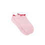 Bambus-Knöchelsocken mit Rüschen rosa-rot, One Size 36-40