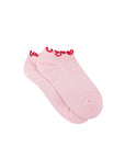 Bambus-Knöchelsocken mit Rüschen rosa-rot, One Size 36-40