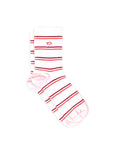 Damensocken gestreift hellrosa/violett/rot, One Size 36-40