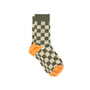 Jungensocken kariert grün-orange