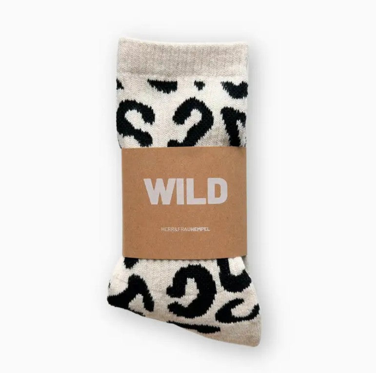 Damensocken Leo creme-schwarz, One Size 35-39
