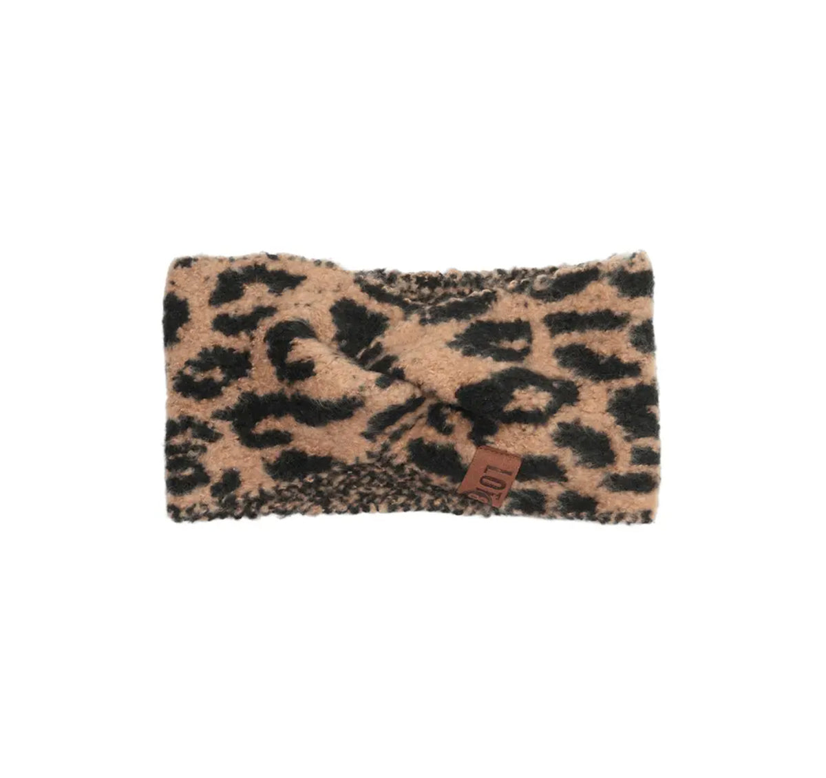 Stirnband Leopardenmuster taupe