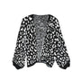 Strickjacke Leopardenmuster rohweiss/schwarz, One Size