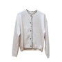 Cardigan ecru mit scharzen Rändern, One Size