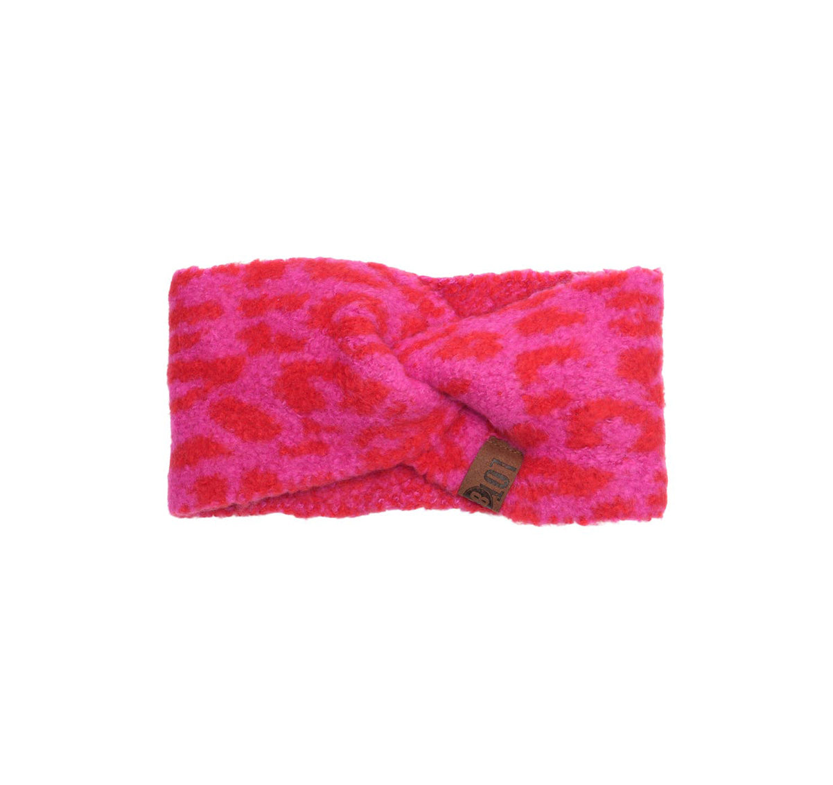 Stirnband Leopardenmuster rot-pink