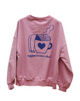 Sweatshirt coffee lovers club altrosa-blau