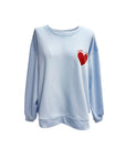 Sweater Summer of Love hellblau-rot, One Size