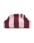 Clutch Streifen rosa-aubergine, 30 x 10 x 22 cm