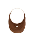 Schultertasche aus Velours camel, 43x25 cm