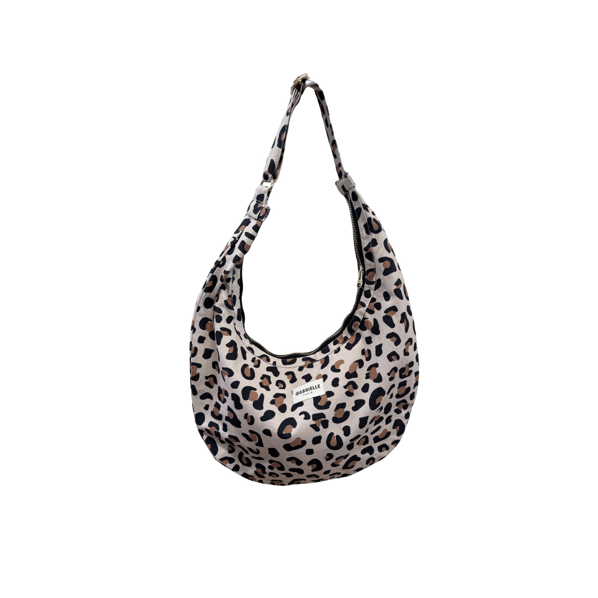 Schultertasche Leopardenmuster creme, 43x25 cm