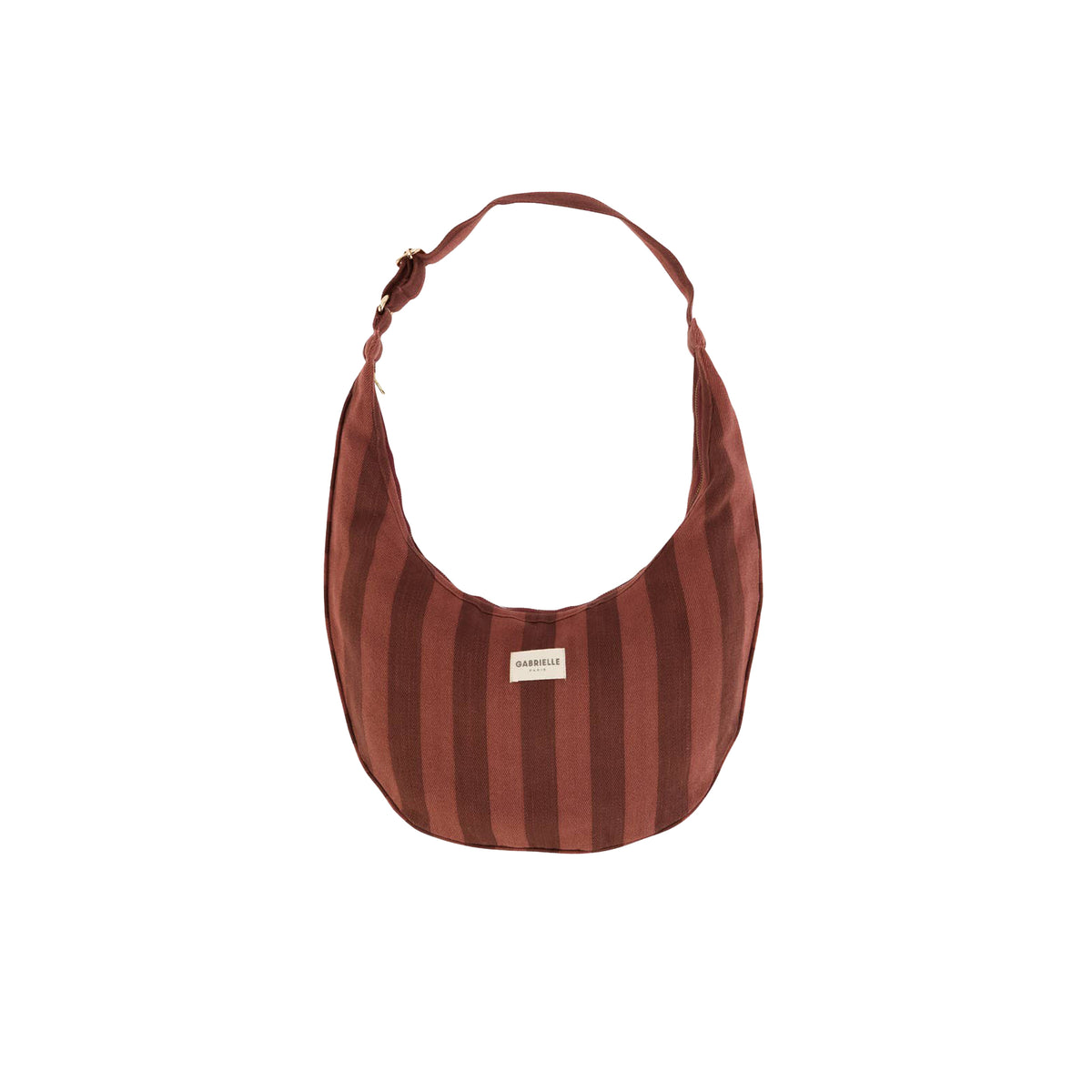 Schultertasche gestreift terrakotta-braun, 43x25 cm