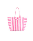 Tasche gestreift neonpink-ecru, 50x34x62 cm