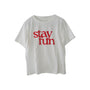 T-Shirt stay fun weiss-rot