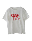 T-Shirt stay fun weiss-rot