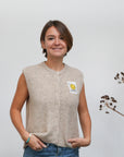 ärmellose Strickweste beige, One Size