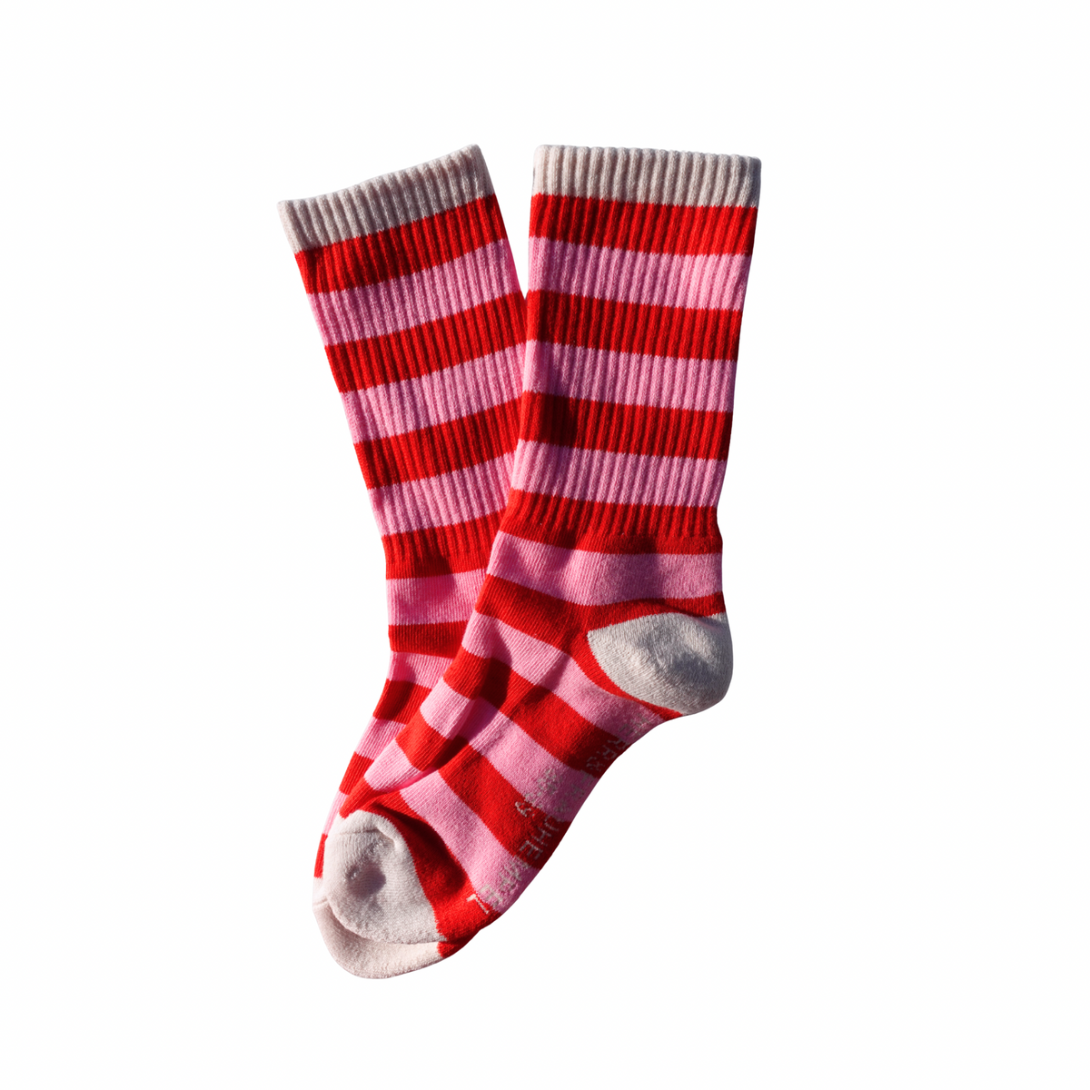 Socken Streifen rosa-rot, One Size 40-45