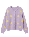 Cardigan gepunktet lila-gelb, One Size