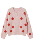 Cardigan gepunktet rosa-rot, One Size