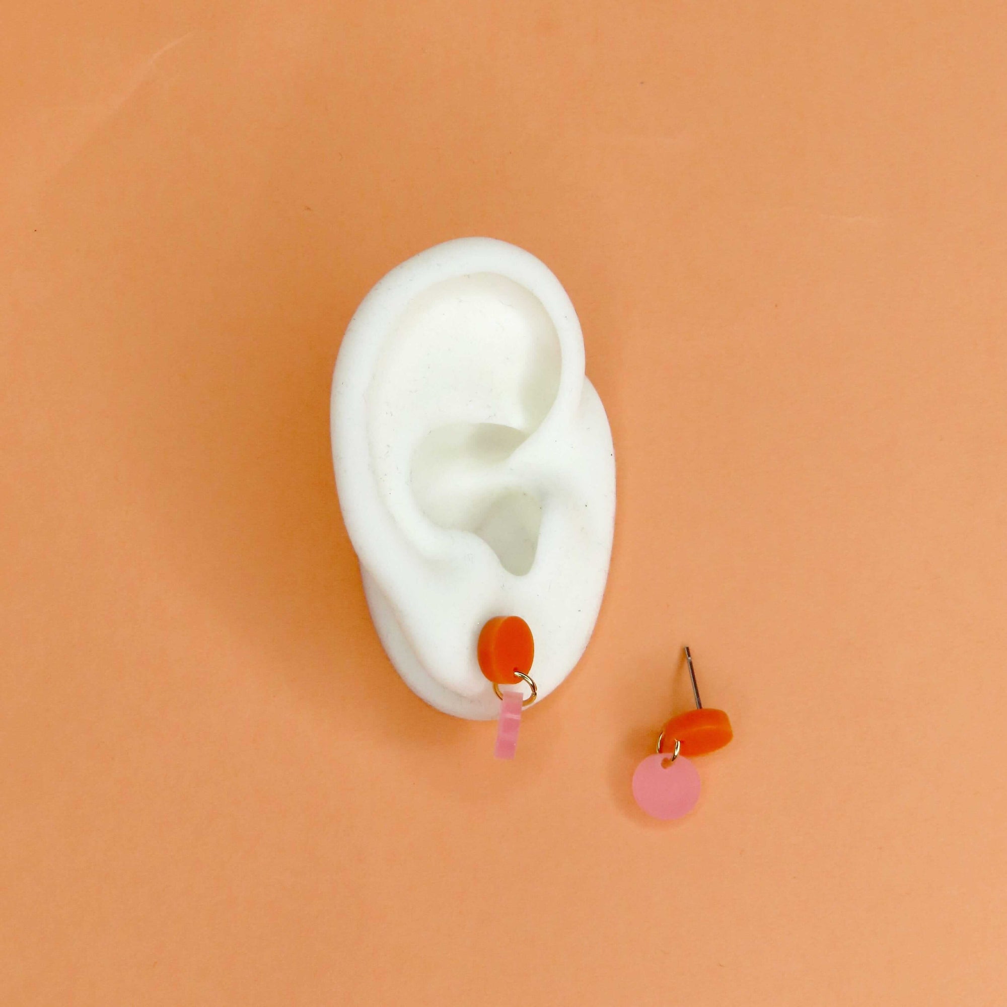 Ohrringe Dotty, orange-eisrosa