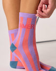 Damensocken gestreift Summer, One Size 36-40