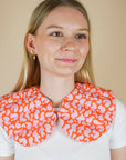 Nackenkissen mit Dinkelfüllung, orange-pink