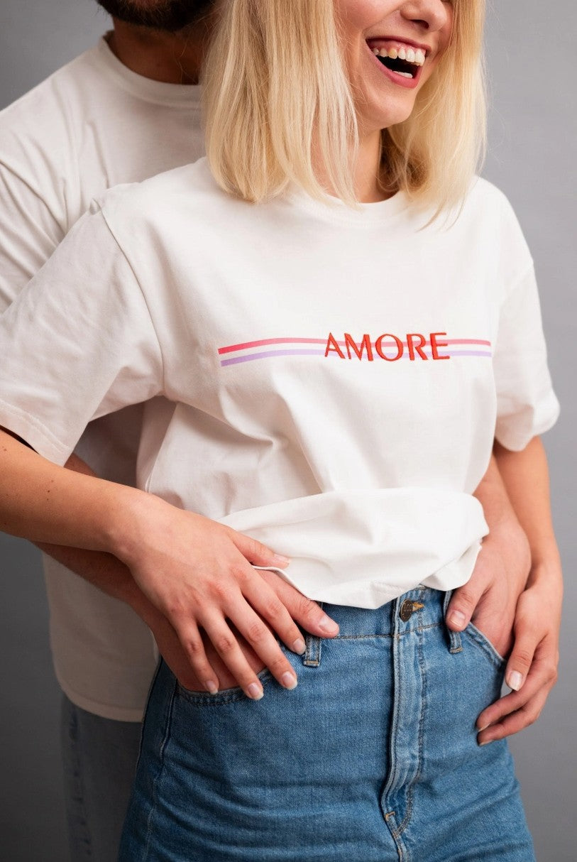T-Shirt AMORE weiss mit Stick