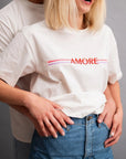T-Shirt AMORE weiss mit Stick
