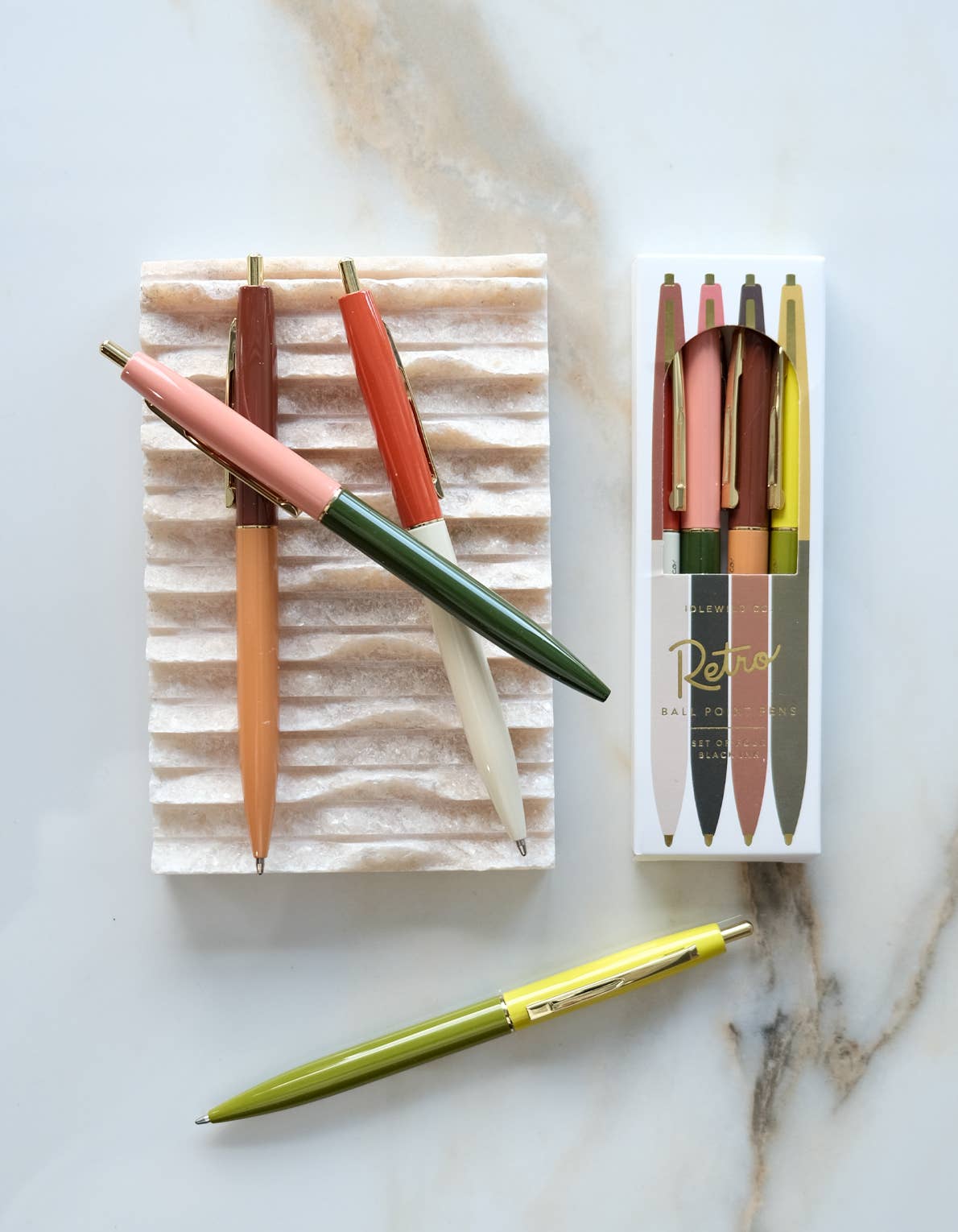 Retro-Stiftset Vierer-Set, wüstentöne