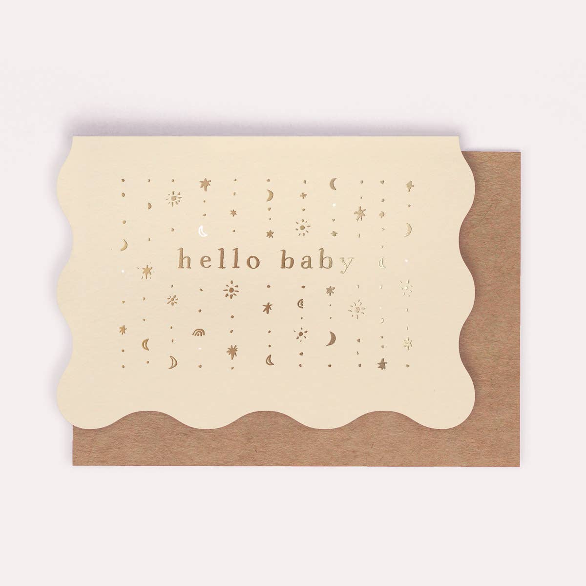 Geburtskarte mit Goldfolie - hello baby