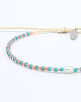 Perlenarmband Mutiara türkis-orange
