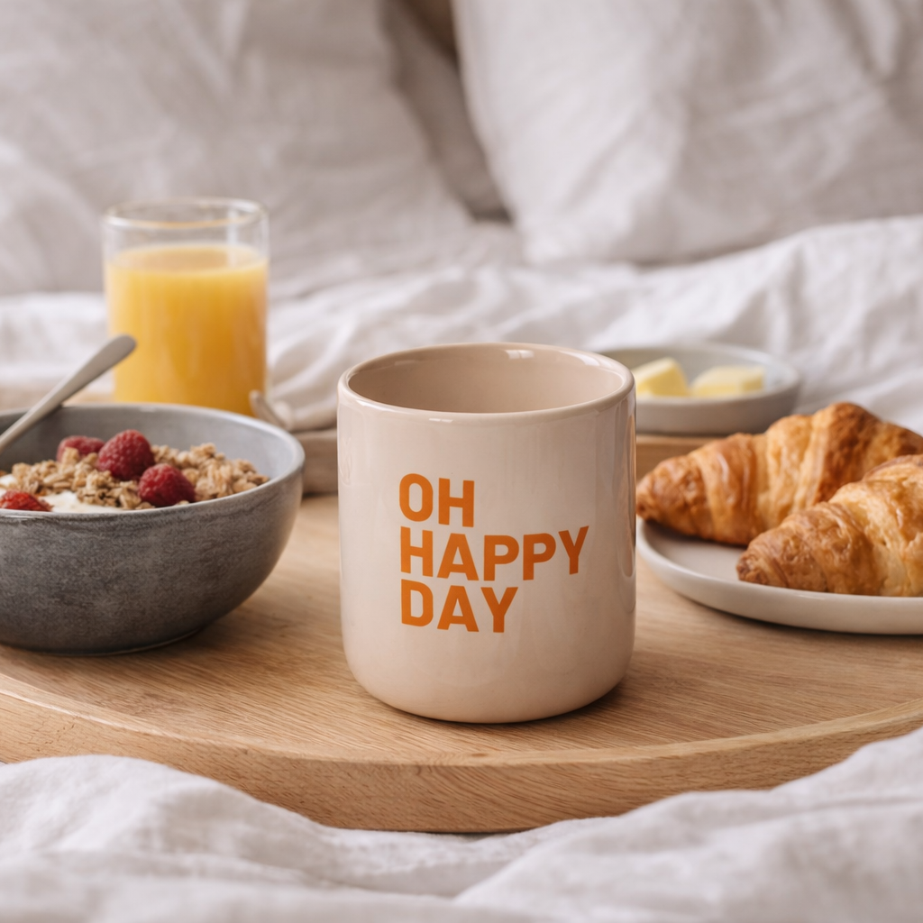Tasse OH HAPPY DAY, rosa-orange