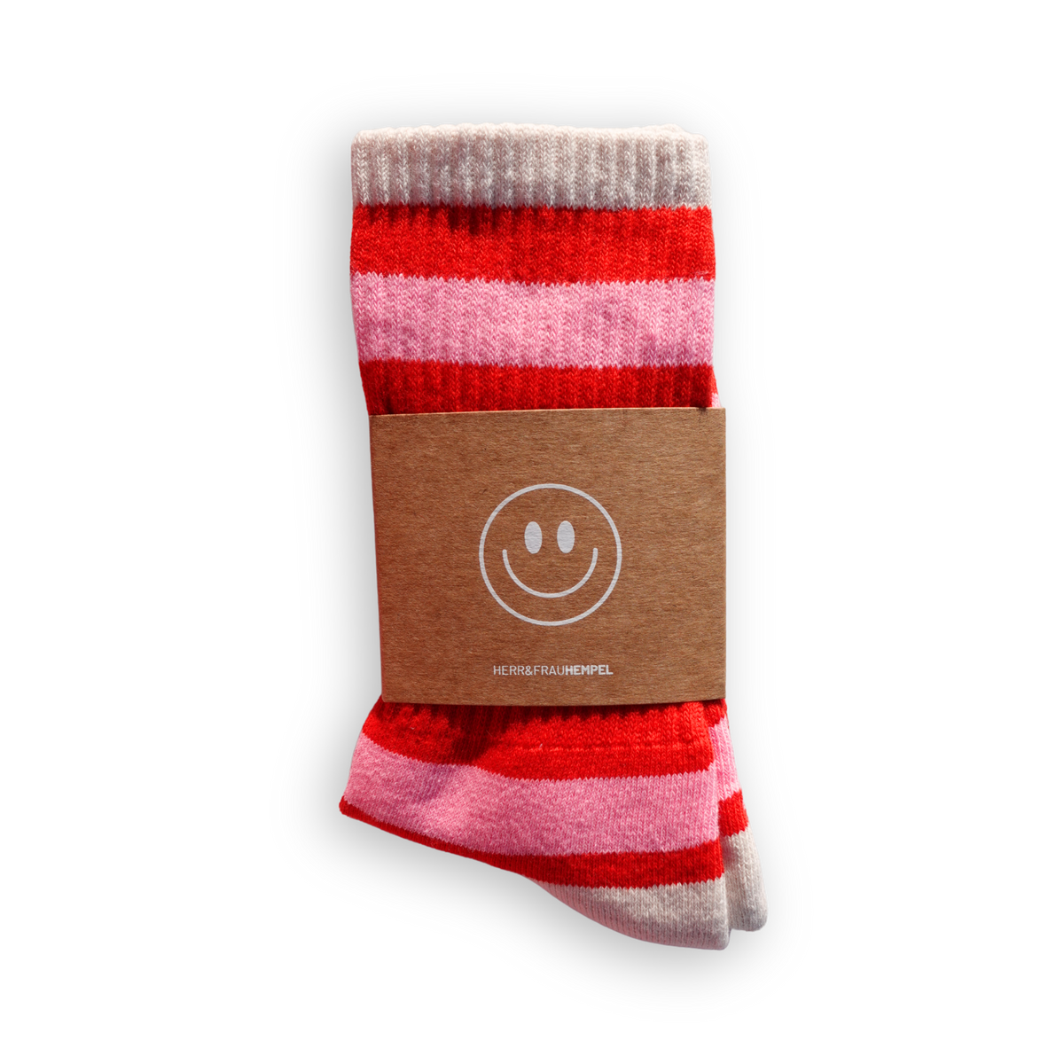 Socken Streifen rosa-rot, One Size 40-45