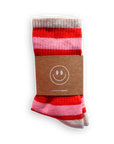 Socken Streifen rosa-rot, One Size 40-45